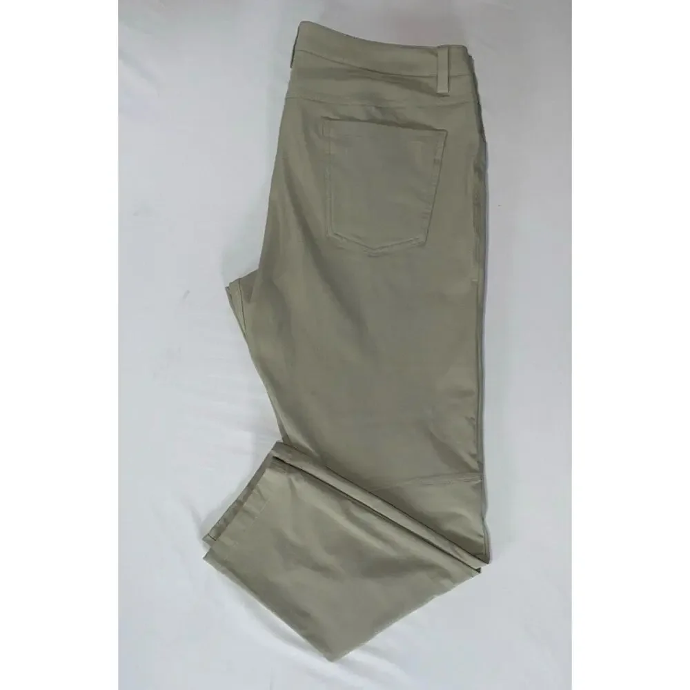 Lululemon LM5971S Flat Front Performance ABC Slim Fit Tech Pants. Olive, 36X29.5